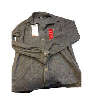 Men's Charcoal Gray Cozy Soft-Stretch Button down Shirt